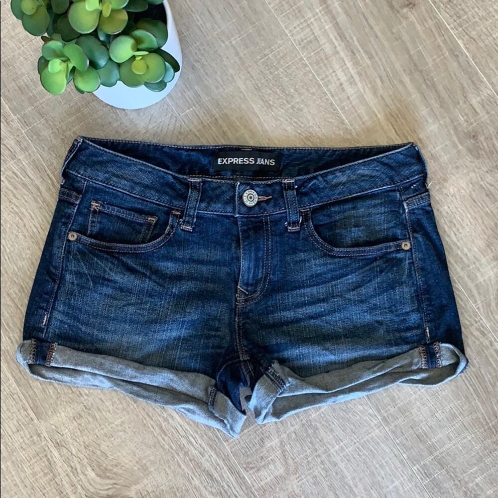 Express Jeans Denim Shorts Cuffed Hem Women's Size 4